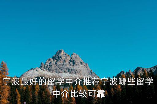 寧波最好的留學(xué)機(jī)構(gòu)，寧波的學(xué)生去美國(guó)留學(xué)中介公司哪個(gè)好