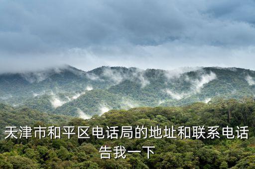 天津市和平區(qū)電話局的地址和聯(lián)系電話告我一下