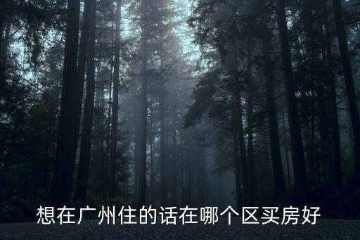 想在廣州住的話在哪個區買房好