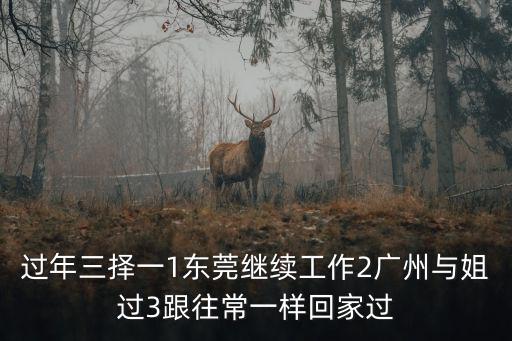 過年三擇一1東莞繼續工作2廣州與姐過3跟往常一樣回家過