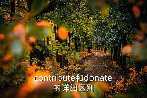 contribute和donate的詳細區別