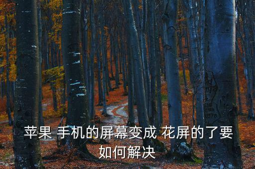  蘋果 手機的屏幕變成 花屏的了要如何解決