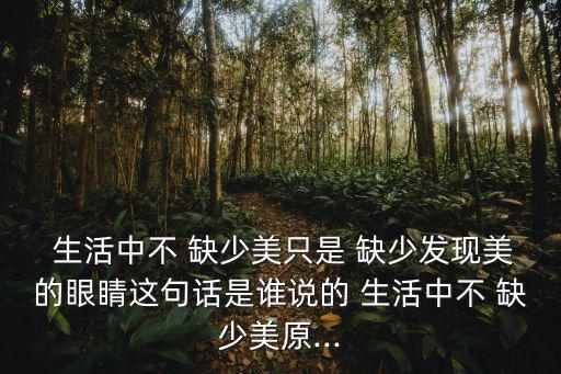  生活中不 缺少美只是 缺少發(fā)現(xiàn)美的眼睛這句話是誰說的 生活中不 缺少美原...