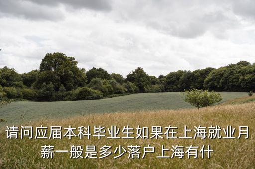 請問應(yīng)屆本科畢業(yè)生如果在上海就業(yè)月薪一般是多少落戶上海有什