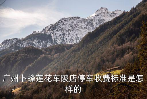 廣州卜蜂蓮花車陂店停車收費標準是怎樣的