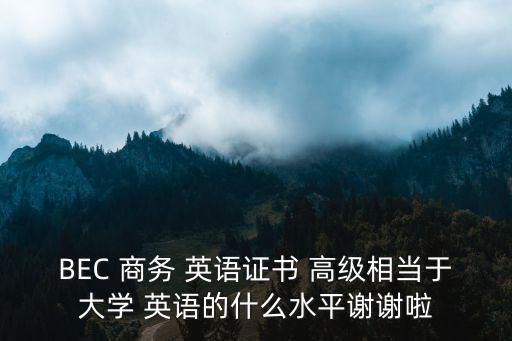 BEC 商務(wù) 英語證書 高級相當(dāng)于大學(xué) 英語的什么水平謝謝啦
