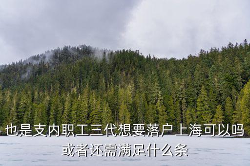 也是支內(nèi)職工三代想要落戶上海可以嗎或者還需滿足什么條