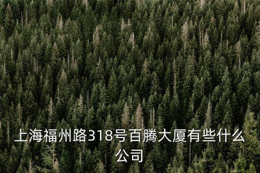 上海福州路318號百騰大廈有些什么公司
