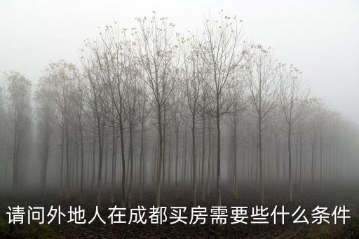 請問外地人在成都買房需要些什么條件