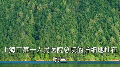 上海市第一人民醫(yī)院總院的詳細(xì)地址在哪里
