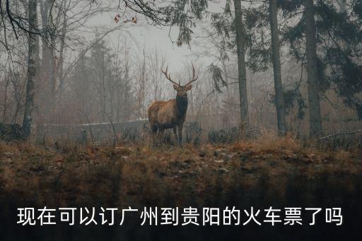 現在可以訂廣州到貴陽的火車票了嗎