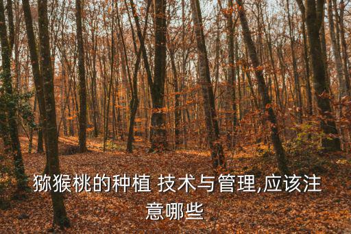  獼猴桃的種植 技術與管理,應該注意哪些