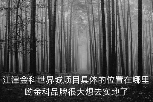 江津金科世界城項目具體的位置在哪里喲金科品牌很大想去實地了