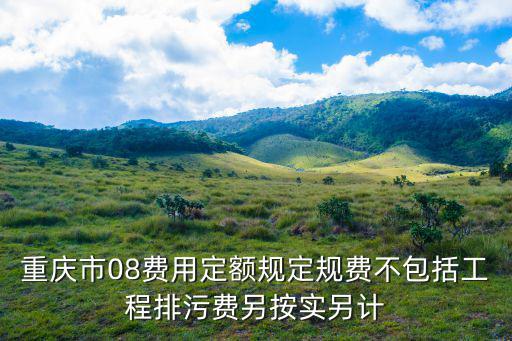 重慶市08費(fèi)用定額規(guī)定規(guī)費(fèi)不包括工程排污費(fèi)另按實(shí)另計(jì)