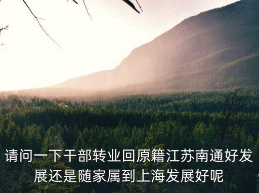 請問一下干部轉業回原籍江蘇南通好發展還是隨家屬到上海發展好呢