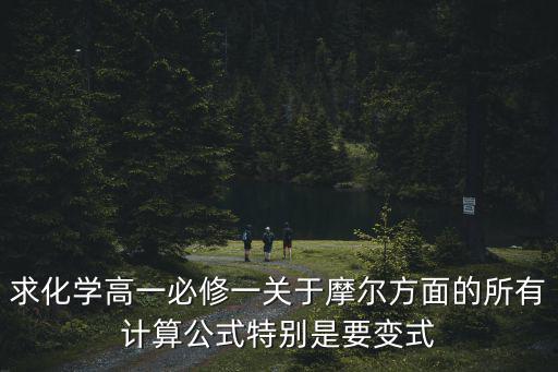 求化學高一必修一關于摩爾方面的所有計算公式特別是要變式