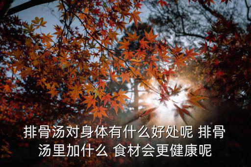  排骨湯對身體有什么好處呢 排骨 湯里加什么 食材會更健康呢