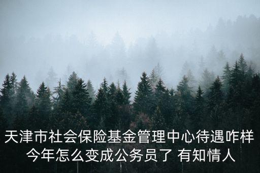天津市社會保險基金管理中心待遇咋樣 今年怎么變成公務員了 有知情人