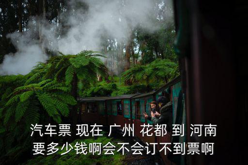 汽車票 現在 廣州 花都 到 河南要多少錢啊會不會訂不到票啊
