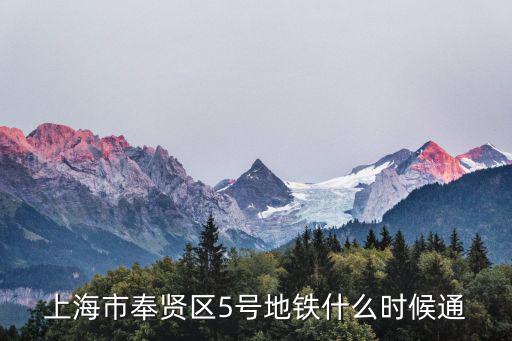 上海市奉賢區(qū)5號(hào)地鐵什么時(shí)候通