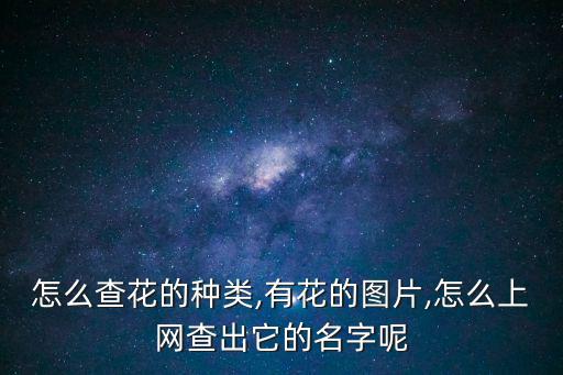 怎么查花的種類,有花的圖片,怎么上網查出它的名字呢