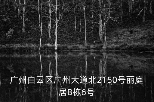 廣州白云區(qū)廣州大道北2150號(hào)麗庭居B棟6號(hào)