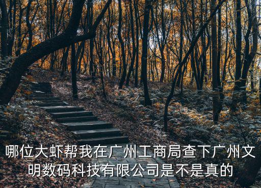 廣州儷儷安科技有限公司，哪位大蝦幫我在廣州工商局查下廣州文明數(shù)碼科技有限公司是不是真的