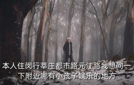 本人住閔行莘莊都市路元江路我想問一下附近哪有小孩子娛樂的地方
