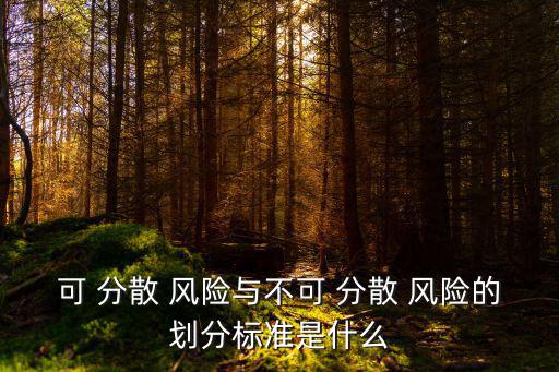 可 分散 風(fēng)險(xiǎn)與不可 分散 風(fēng)險(xiǎn)的劃分標(biāo)準(zhǔn)是什么