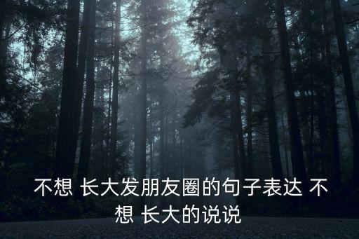 我不想長大,你也要學會承受長大的得失!