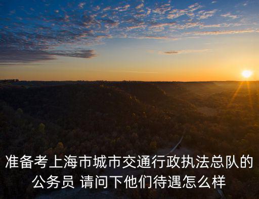準備考上海市城市交通行政執法總隊的公務員 請問下他們待遇怎么樣