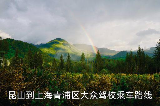 昆山到上海青浦區大眾駕校乘車路線