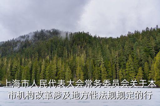 上海市人民代表大會常務委員會關于本市機構改革涉及地方性法規規定的行