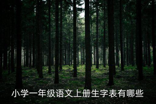 小學語文一年級，小學一年級語文上冊生字表有哪些
