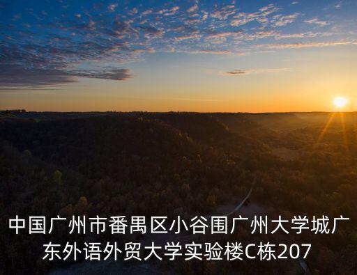 中國廣州市番禺區小谷圍廣州大學城廣東外語外貿大學實驗樓C棟207