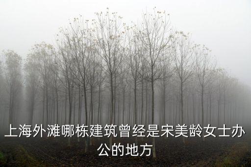 上海外灘哪棟建筑曾經(jīng)是宋美齡女士辦公的地方