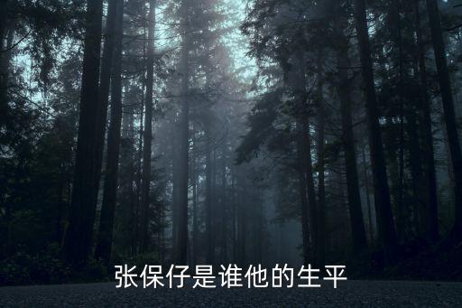張保仔是誰他的生平