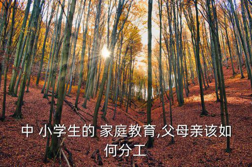 中 小學生的 家庭教育,父母親該如何分工