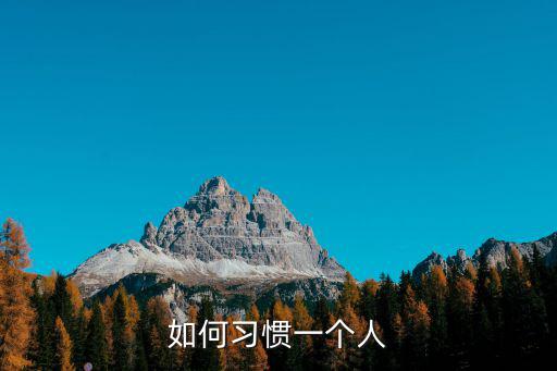 如何習(xí)慣一個人
