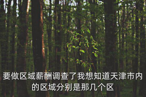 要做區域薪酬調查了我想知道天津市內的區域分別是那幾個區