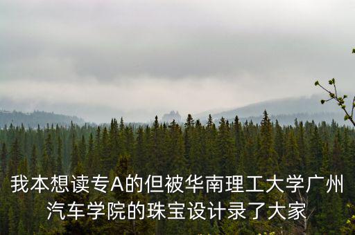 我本想讀專A的但被華南理工大學(xué)廣州汽車學(xué)院的珠寶設(shè)計(jì)錄了大家