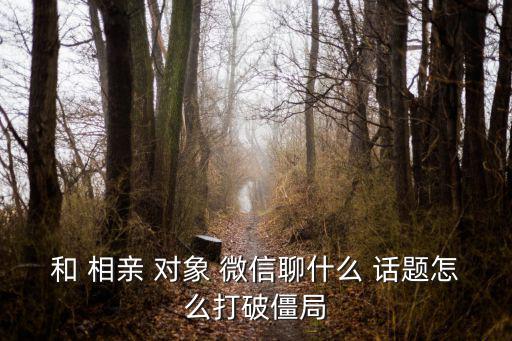 和 相親 對(duì)象 微信聊什么 話題怎么打破僵局