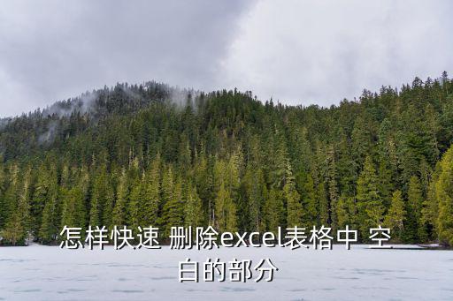 怎樣快速 刪除excel表格中 空白的部分