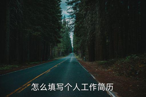 怎么填寫個人工作簡歷