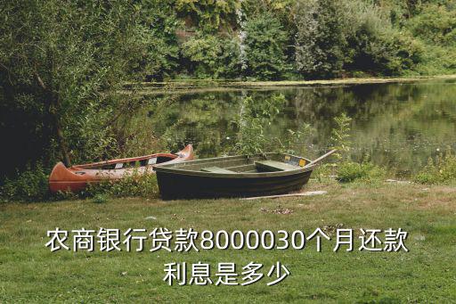 農(nóng)商銀行貸款8000030個(gè)月還款利息是多少
