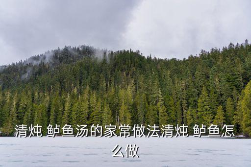 清燉 鱸魚(yú)湯的家常做法清燉 鱸魚(yú)怎么做