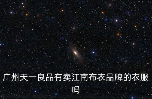 廣州天一良品有賣江南布衣品牌的衣服嗎