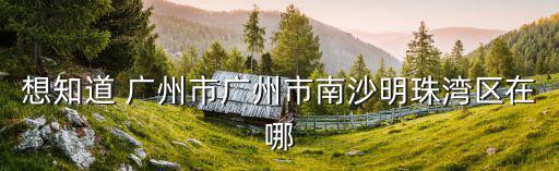 想知道 廣州市廣州市南沙明珠灣區(qū)在哪