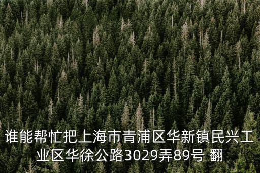 誰能幫忙把上海市青浦區華新鎮民興工業區華徐公路3029弄89號 翻