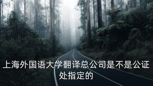 上海市外文翻譯公司，上海外國語大學翻譯總公司是不是公證處指定的